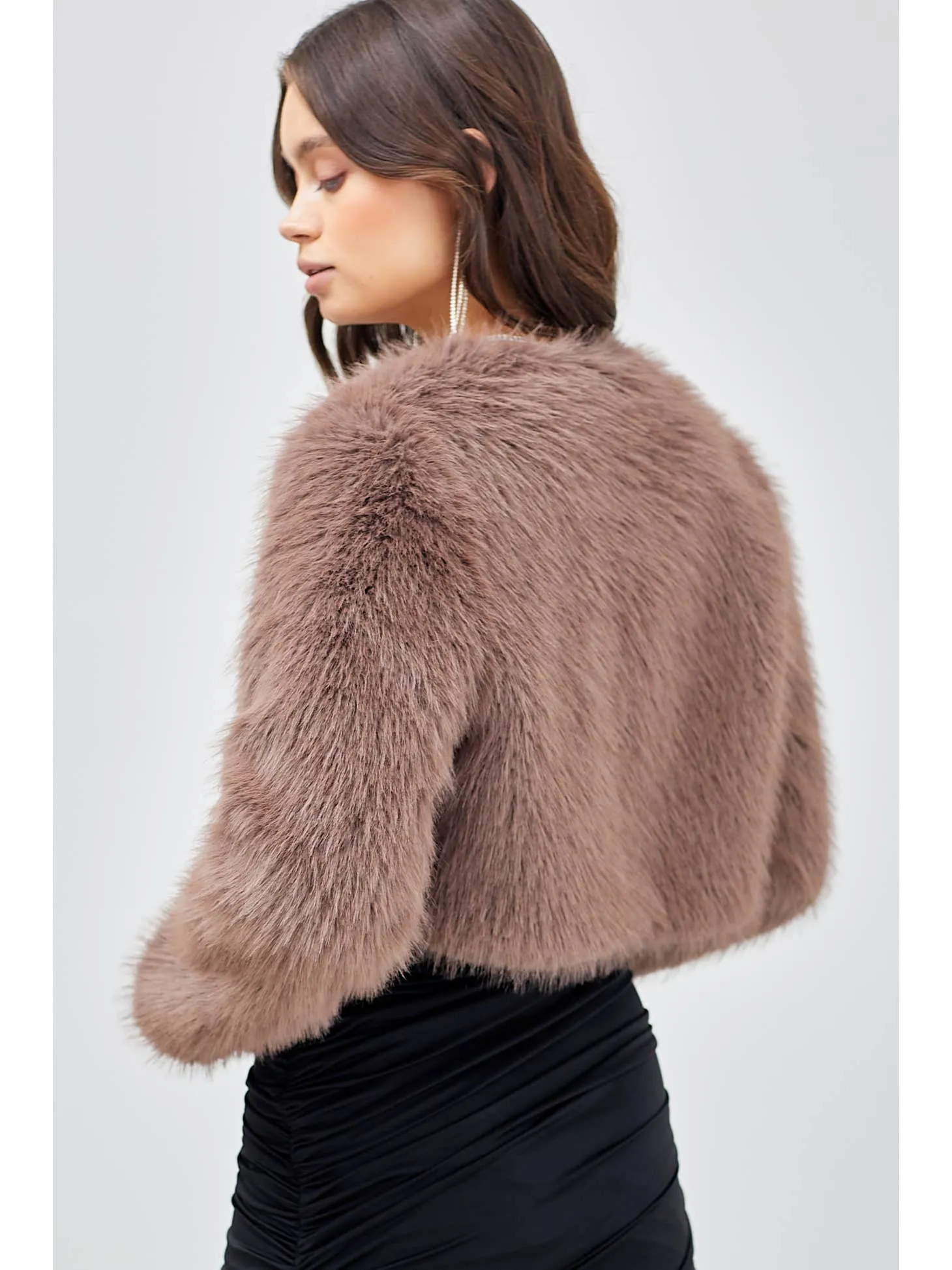 Hailey Faux Fur Jacket - Mocha