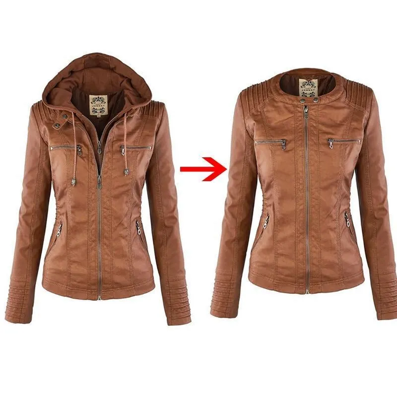 Hooded Leather Jackets For Women