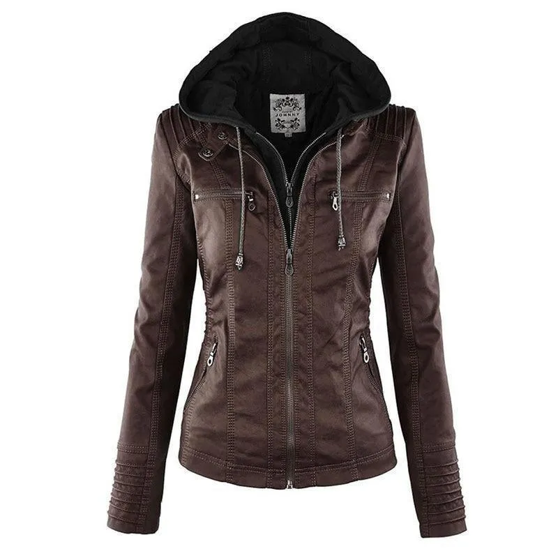 Hooded Leather Jackets For Women