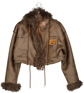 Ipekyol Brown Kahverengi Fur Jacket UK 12