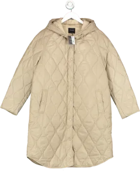 JD WILLIAMS Beige Camel Longline Quilted Jacket UK 16