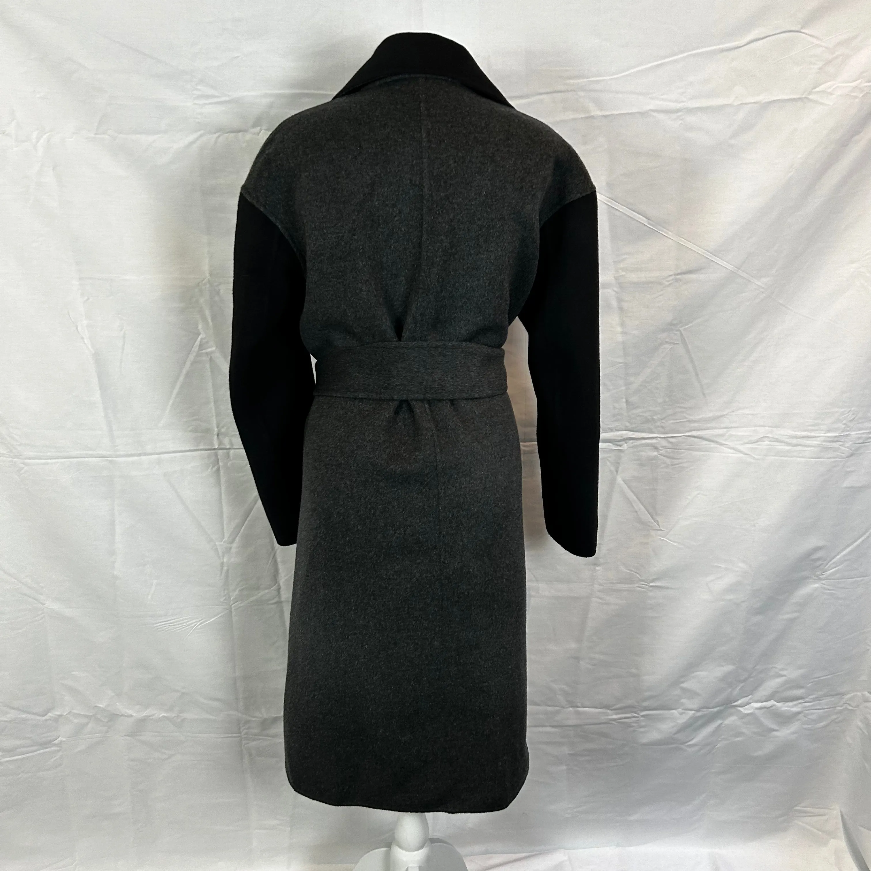 Joseph 1195 Grey & Black Double Face Wool & Cashmere Dawson Coat S/M