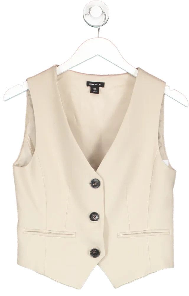 Karen Millen Cream Waist Coat UK 8