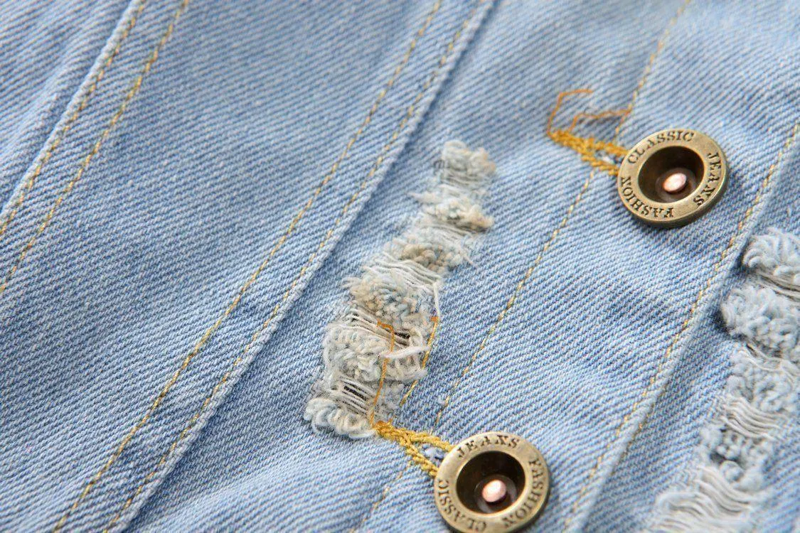 Kids Jean Jacket Ragged Fashion Jacket