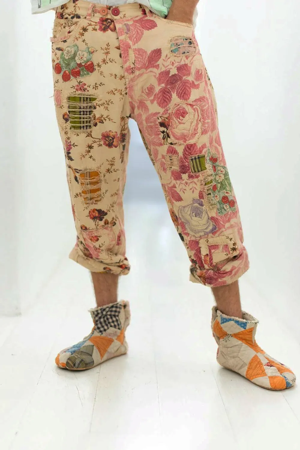 MAGNOLIA PEARL FLORAL MINER DENIM PANTS 522 STRAWBERRY PATCH