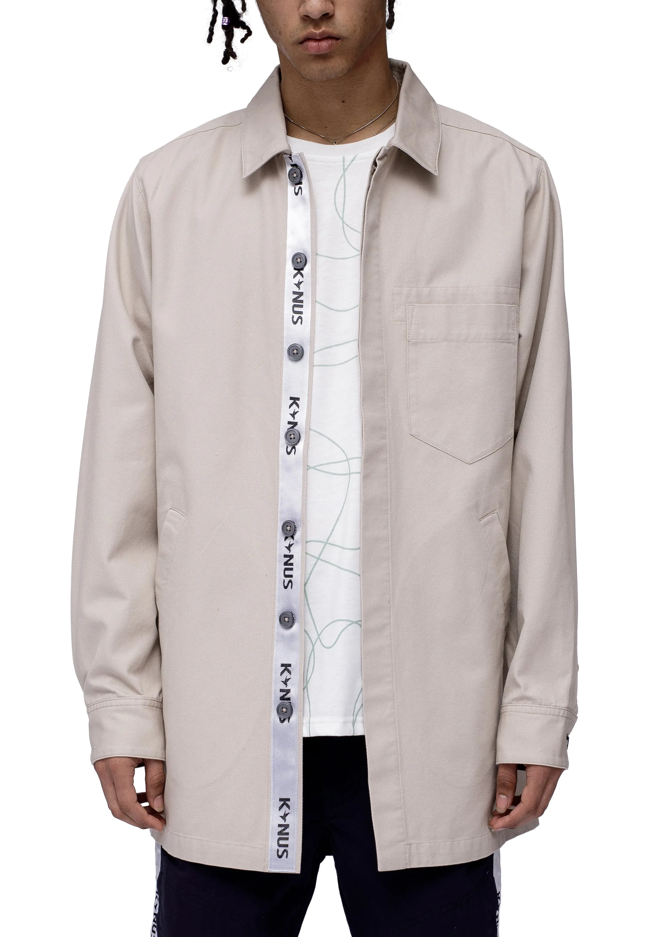 Men's Calvin Shirt Jacket Shirt in Taupe