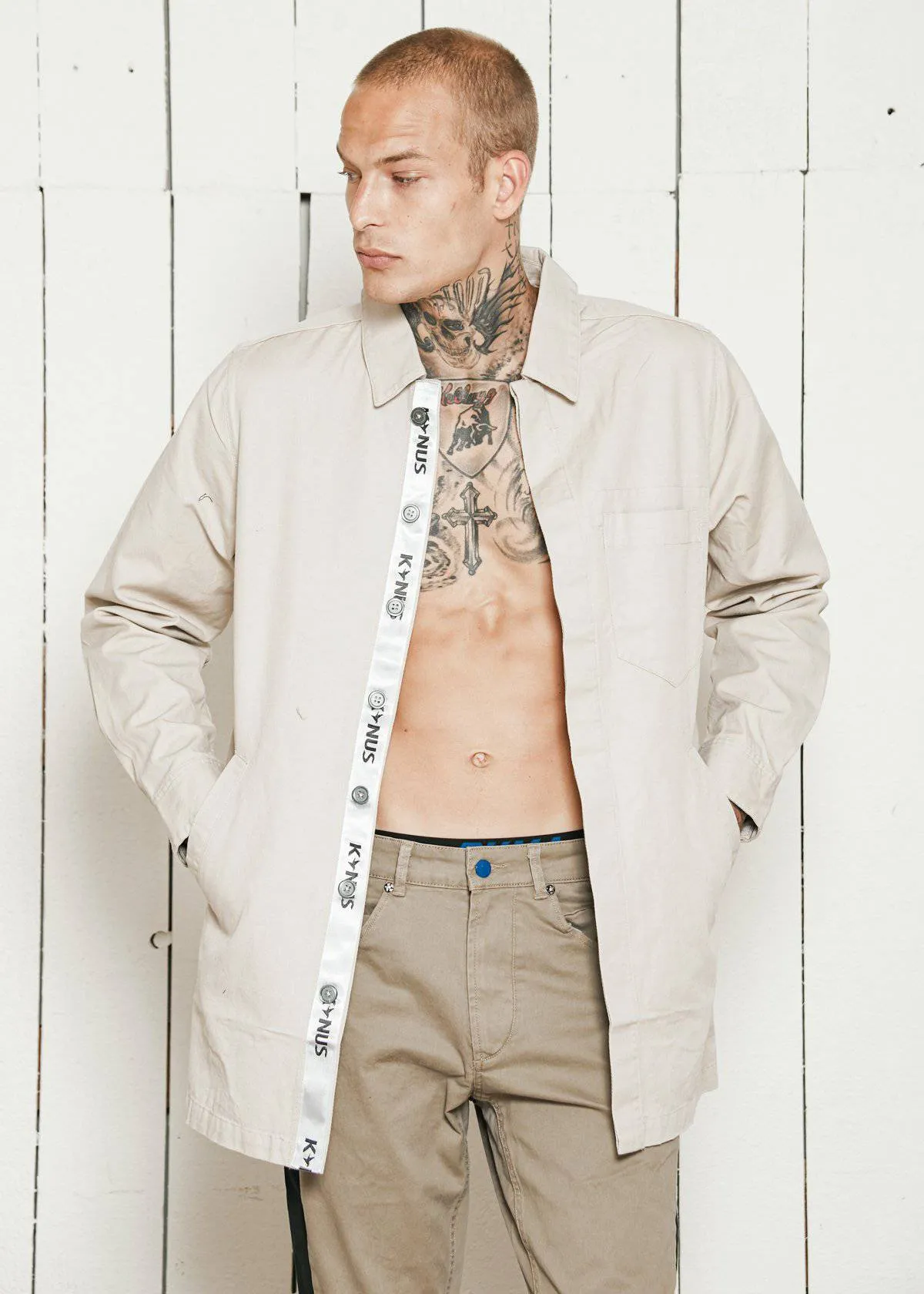 Men's Calvin Shirt Jacket Shirt in Taupe