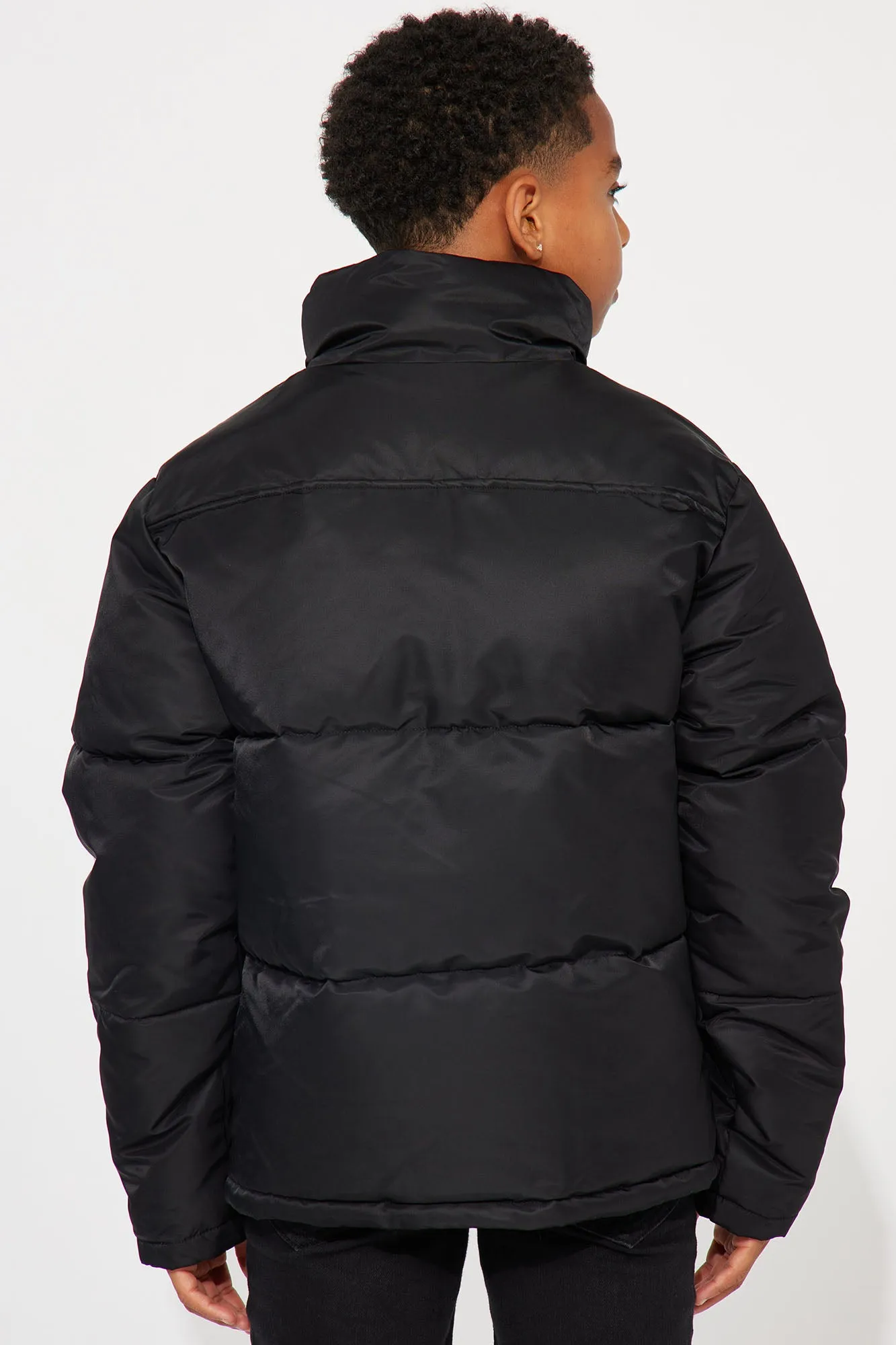 Mini Travis Nylon Cropped Puffer - Black