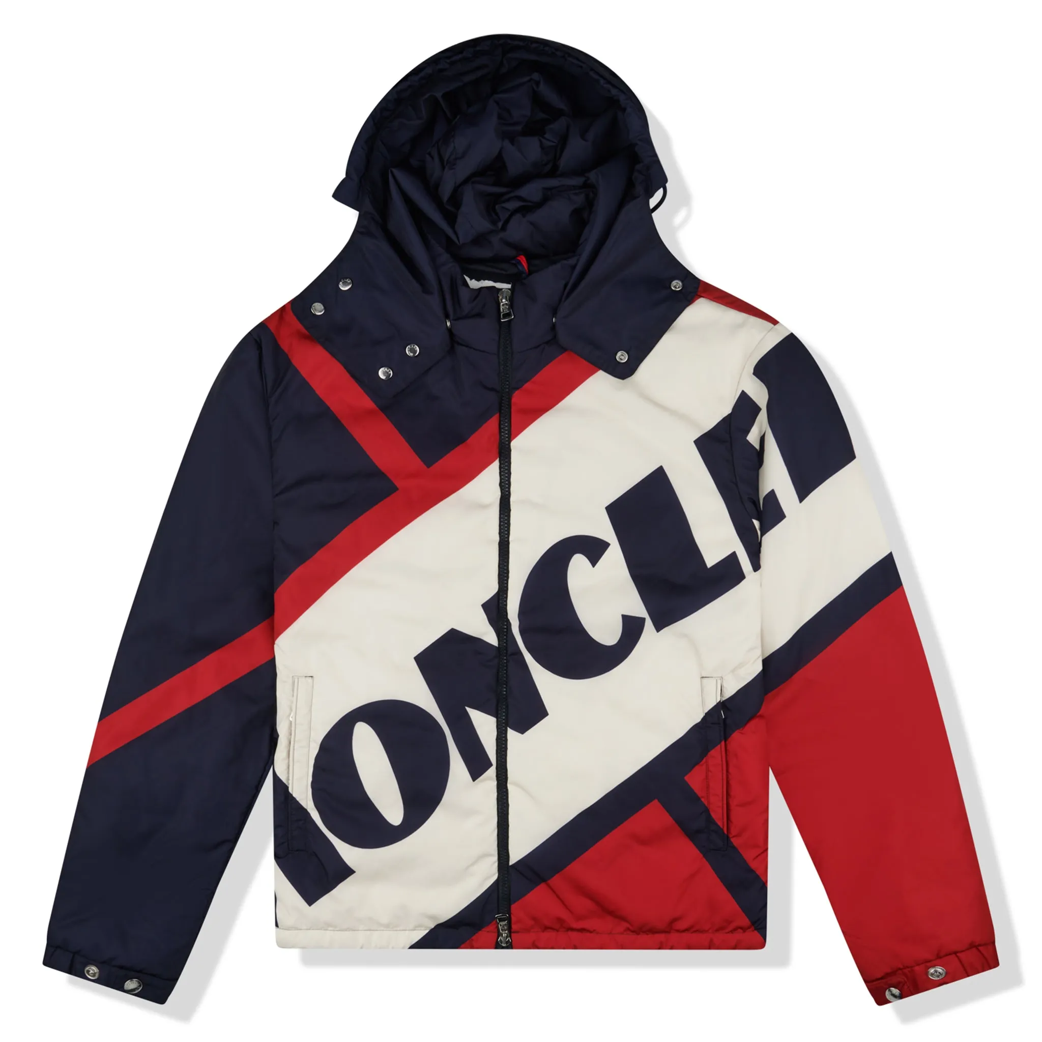 Moncler Logo Hooded Navy Red White Jacket