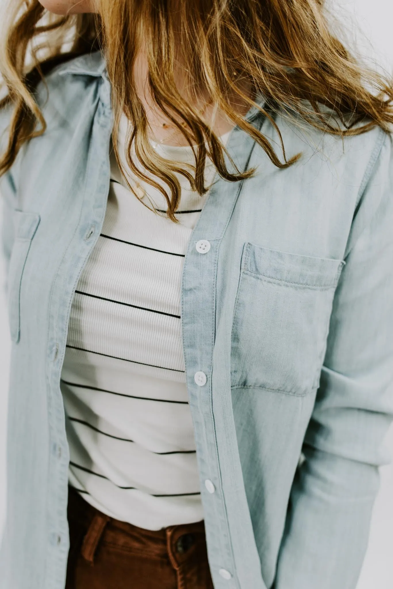 Near and Dear Chambray Top