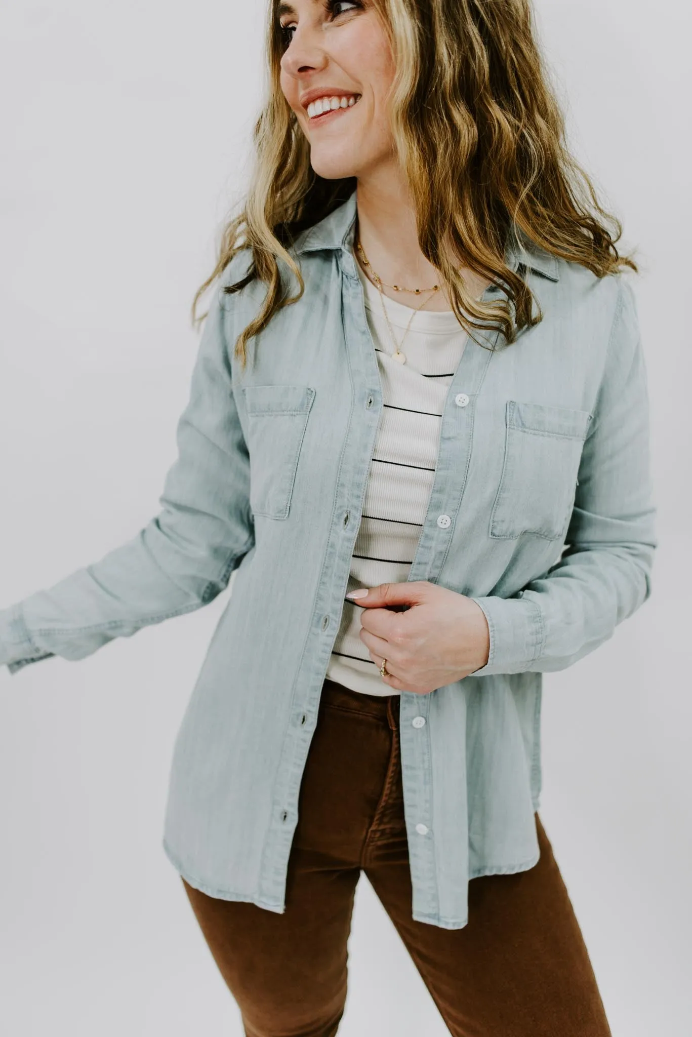 Near and Dear Chambray Top