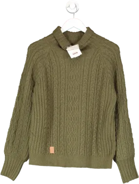 Nekane Green Turtleneck Quilted Sweater UK S