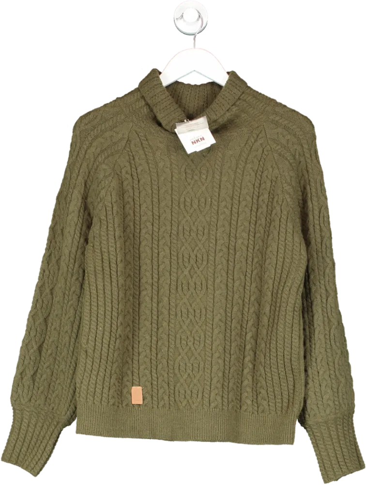 Nekane Green Turtleneck Quilted Sweater UK S