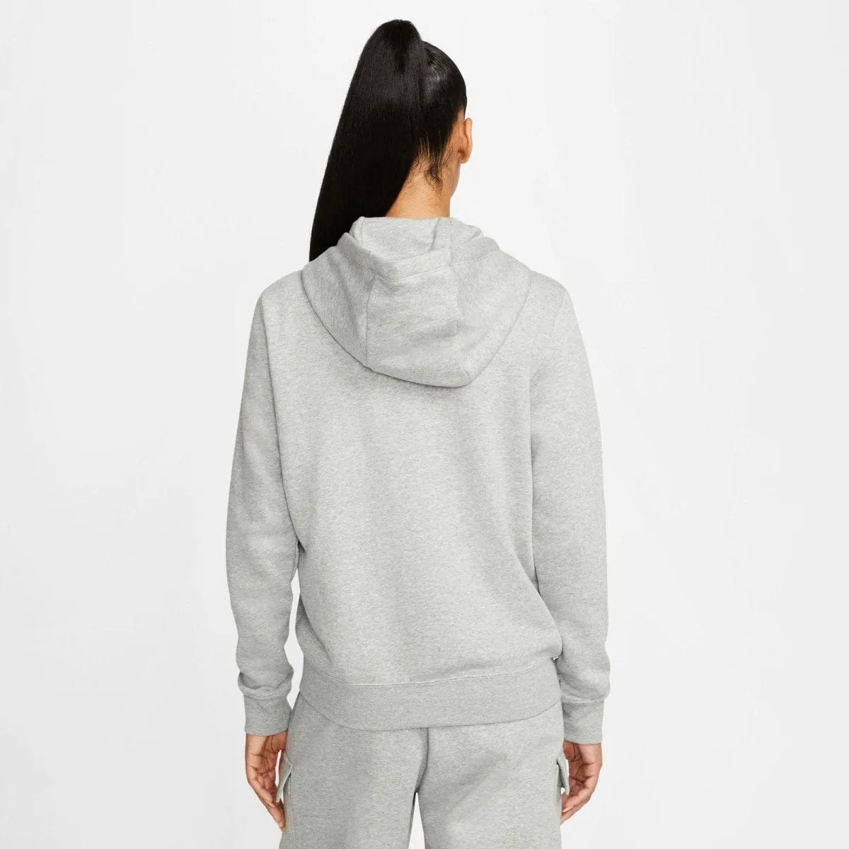 NIKE WOMEN'S SPORTSWEAR CLUB FLEECE GREY FULL-ZIP HOODED JACKET