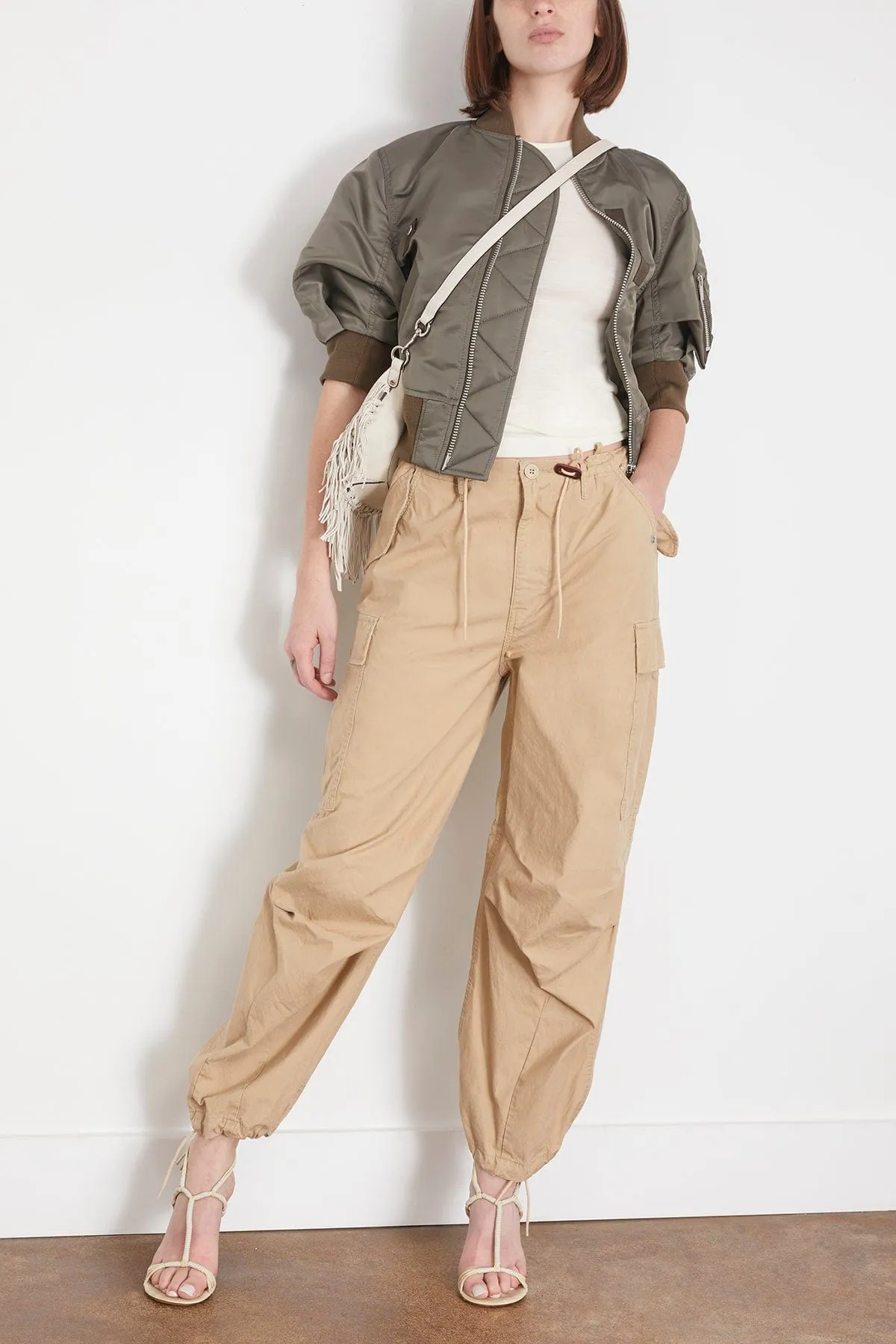 Nylon Twill Blouson in Taupe