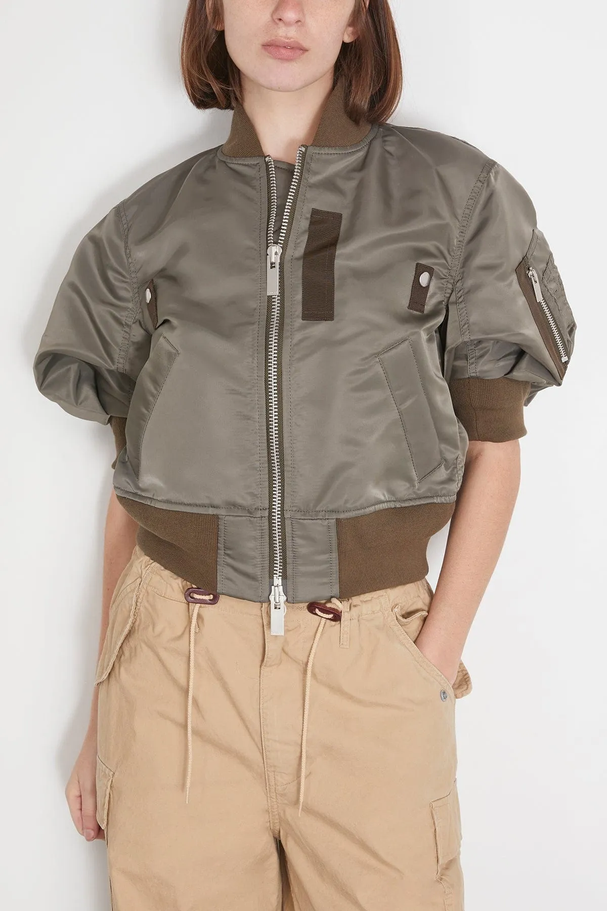 Nylon Twill Blouson in Taupe