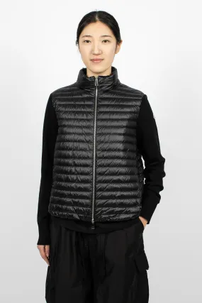 Padded Wool Cardigan Black