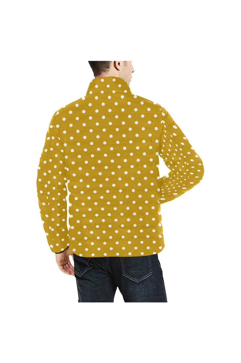 Polka Dot Unisex Stand Collar Padded Jacket