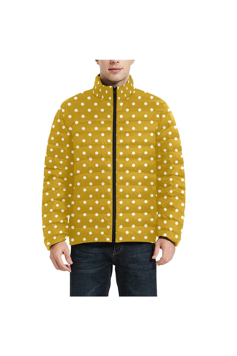 Polka Dot Unisex Stand Collar Padded Jacket