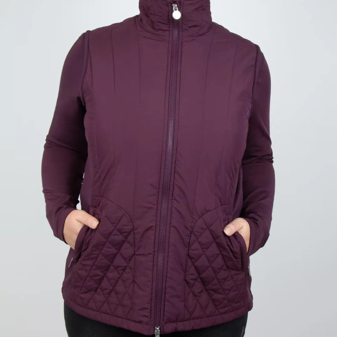 PS of Sweden Wine Curvy Mandy Quilted Gilet