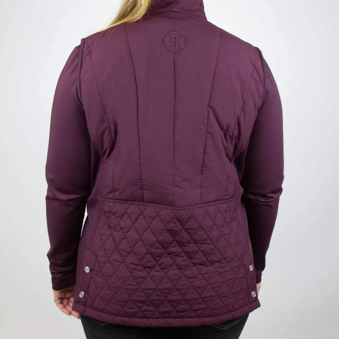 PS of Sweden Wine Curvy Mandy Quilted Gilet