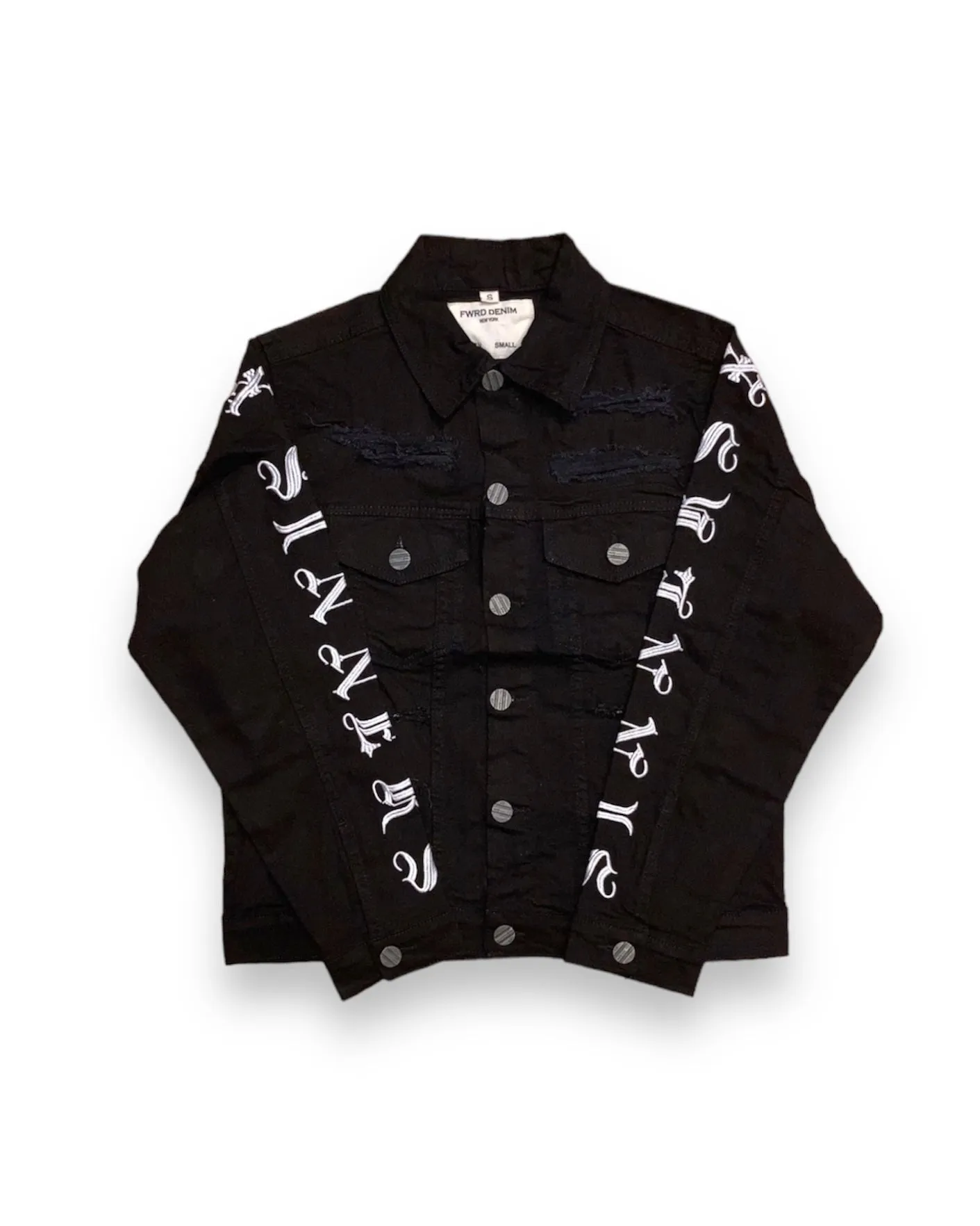 Stylish Saints X Sinners Distressed Denim Jacket for Trendy Casual Wear