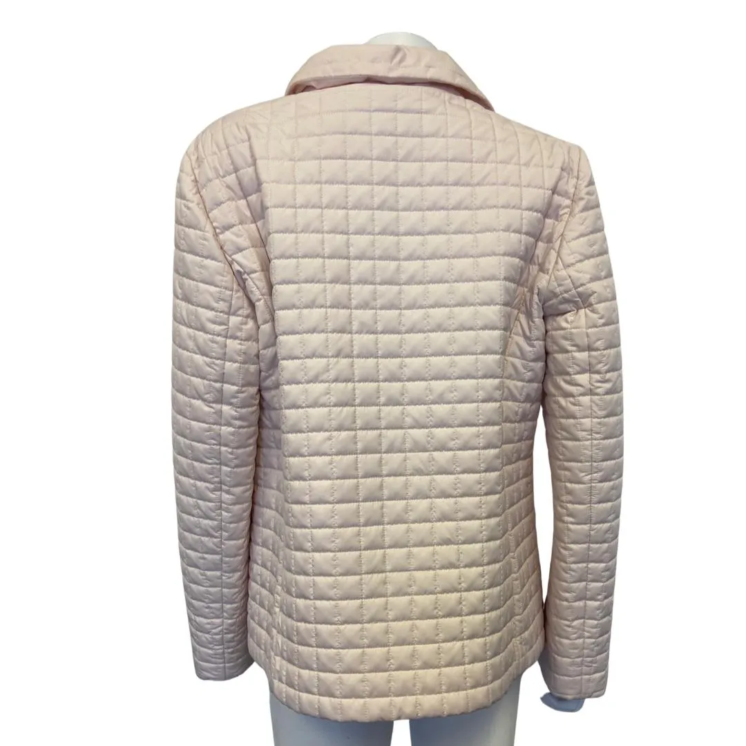 SALVATORE FERRAGAMO Pastel Pink Quilted Jacket (43 - UK 10-12)