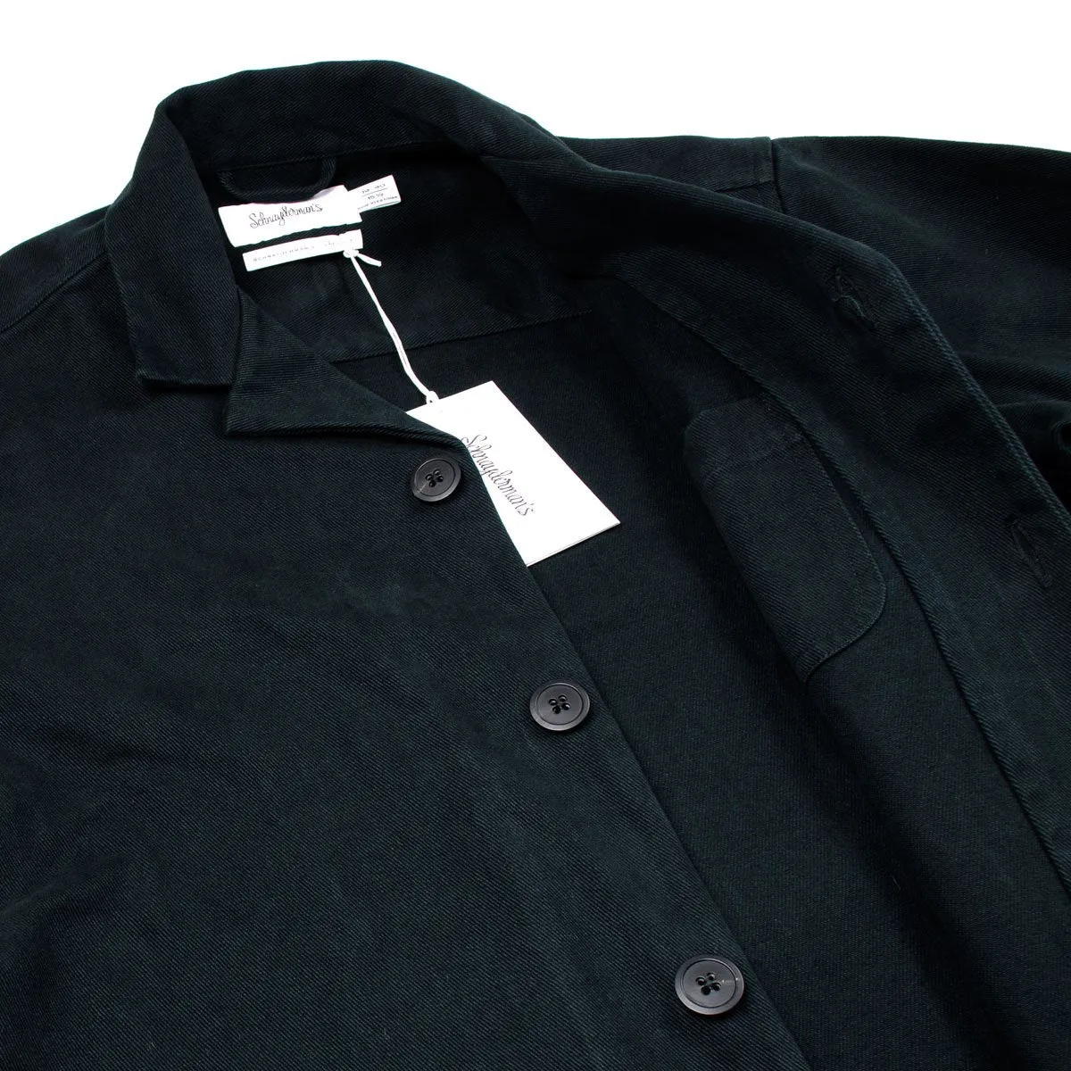 Schnaydermans Black Twill Coat Shirt - Versatile and Stylish Layering Piece