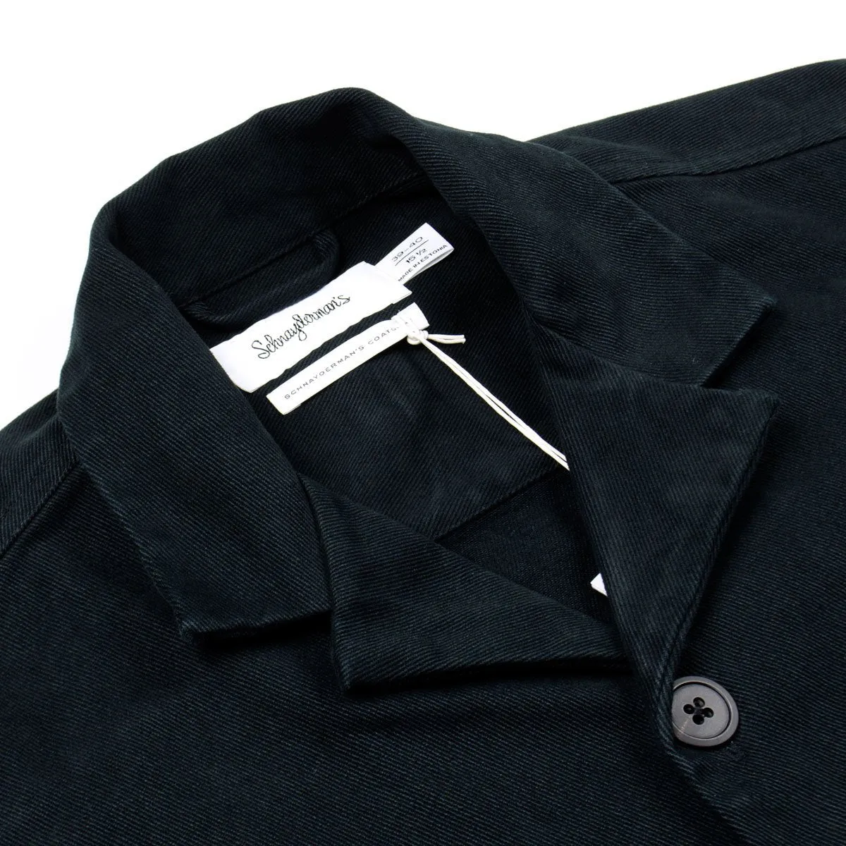 Schnaydermans Black Twill Coat Shirt - Versatile and Stylish Layering Piece