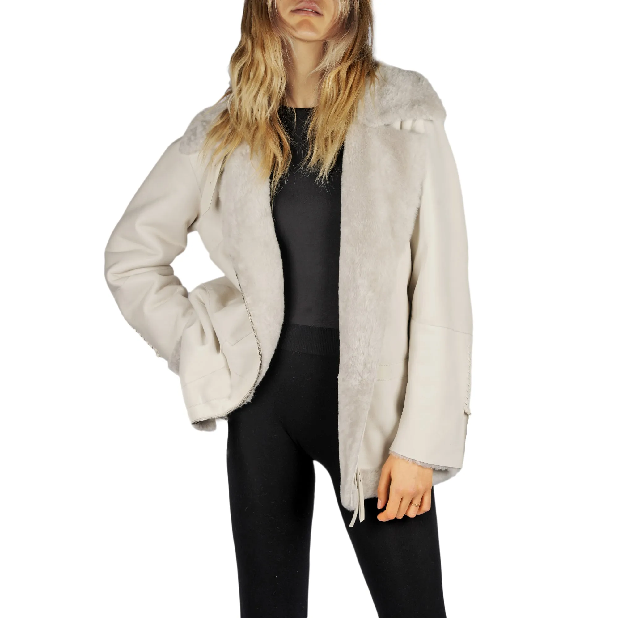 Shearling Jacket Pacaja Chalk White