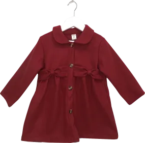 SHEIN Red Wool Look Coat With Bow Waistband 9-12 Months