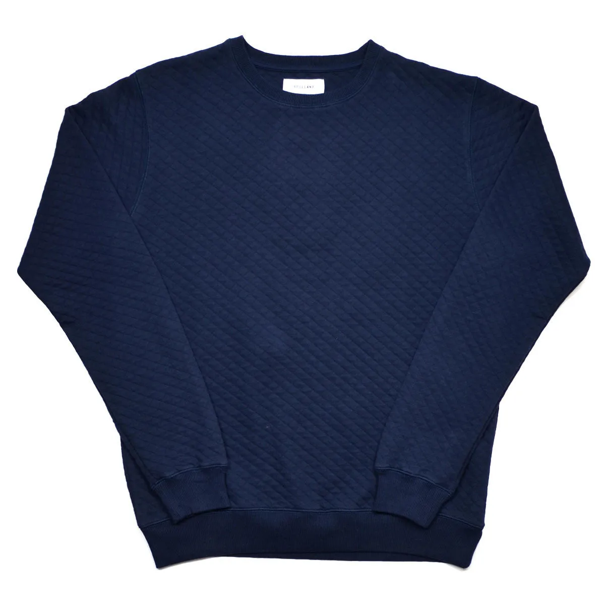 Soulland - Huddleston Sweater in Quilted Fabric - Navy