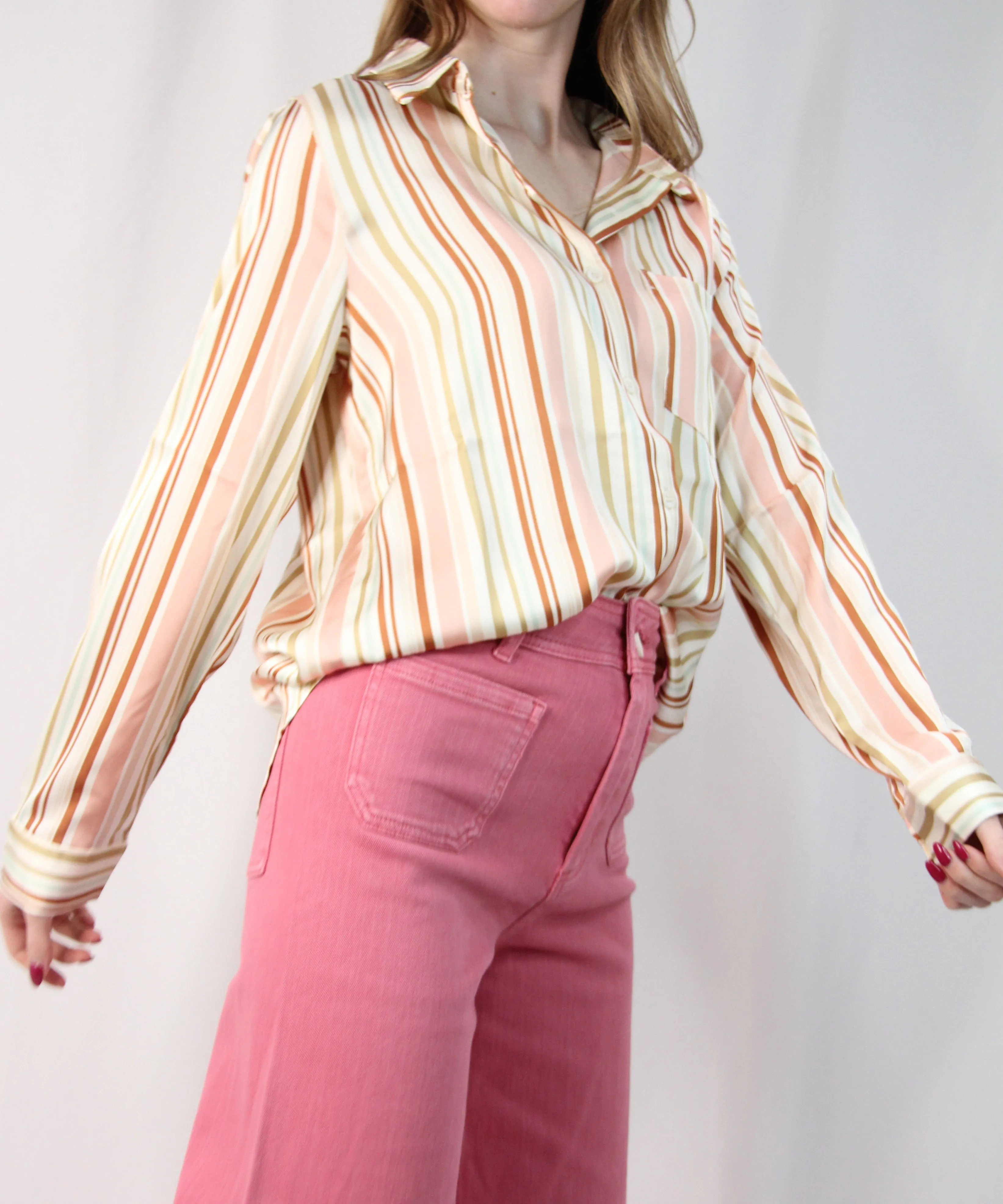 Stripe Buttondown Blouse - Neutral Stripe