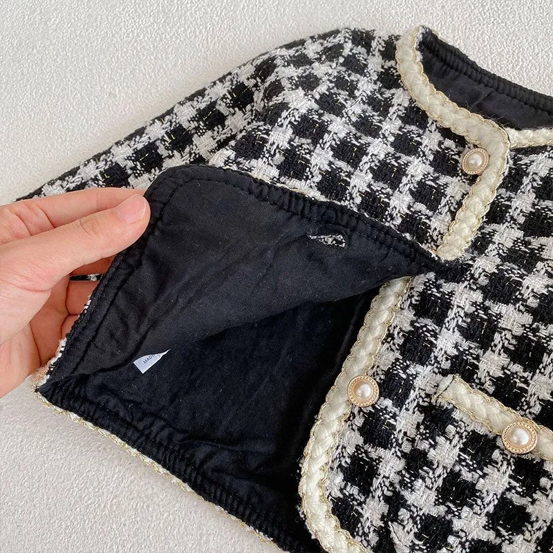 Stylish Geometric Baby Girls' Coat