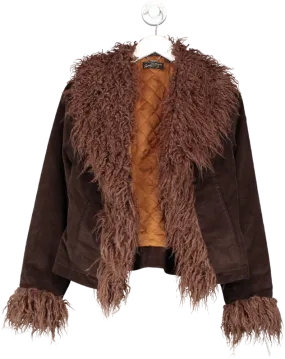 Superdry Brown Faux Fur Lined Corduroy Jacket One Size