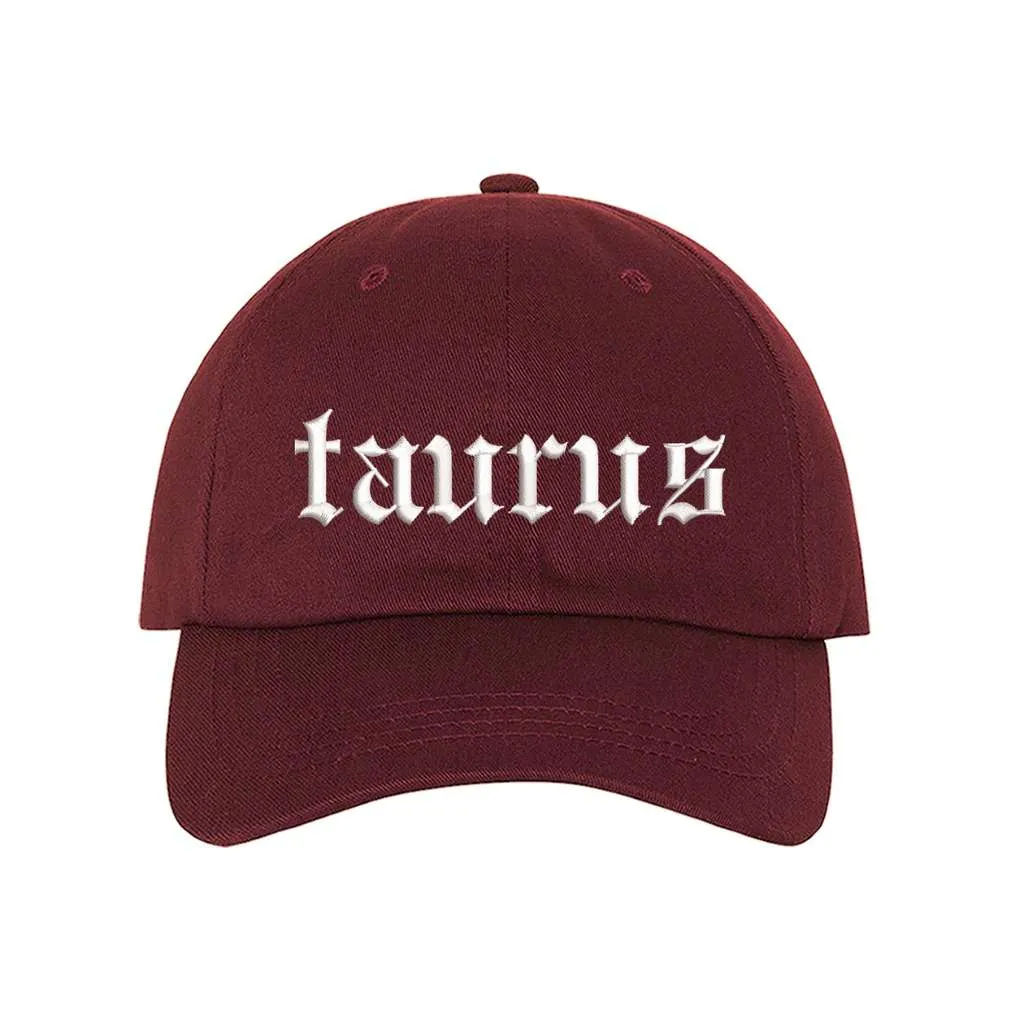 Taurus English Writing Baseball Hat