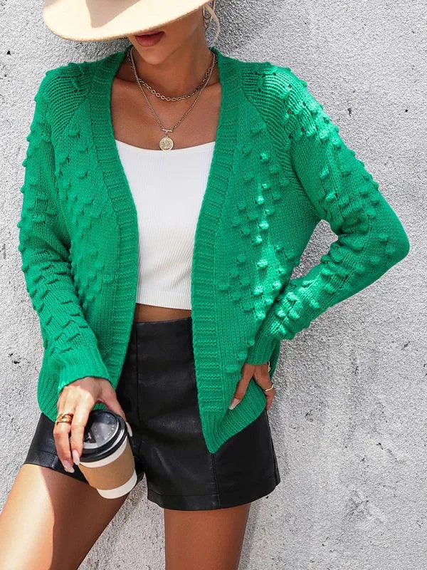 Three-Dimensional Pattern Cardigan Sweater