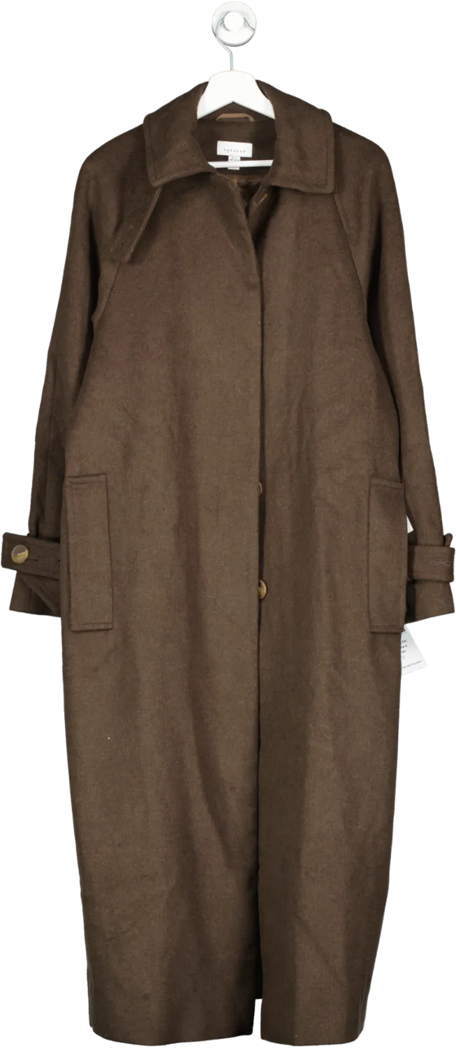 Topshop Brown Brushed Belted Trench Coat UK S