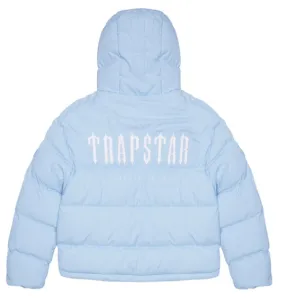 TRAPSTAR DECODED HOODED PUFFER 2.0 JACKET - ICE BLUE