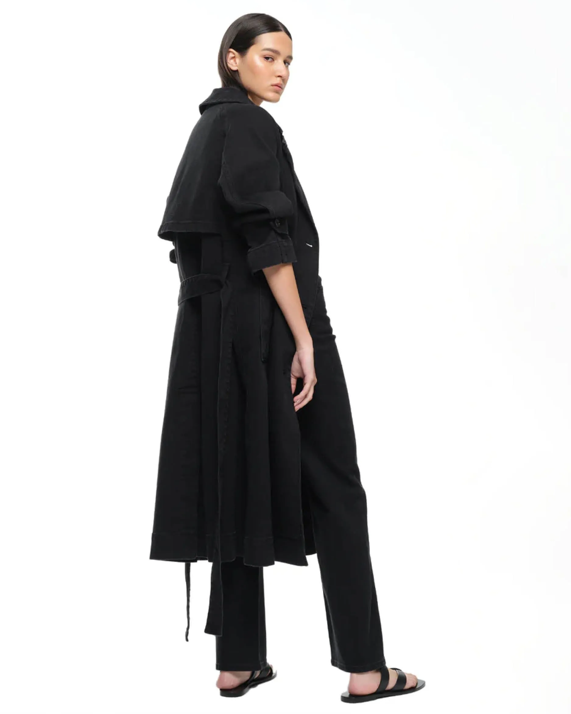 TRENCH COAT - BLACK WASH