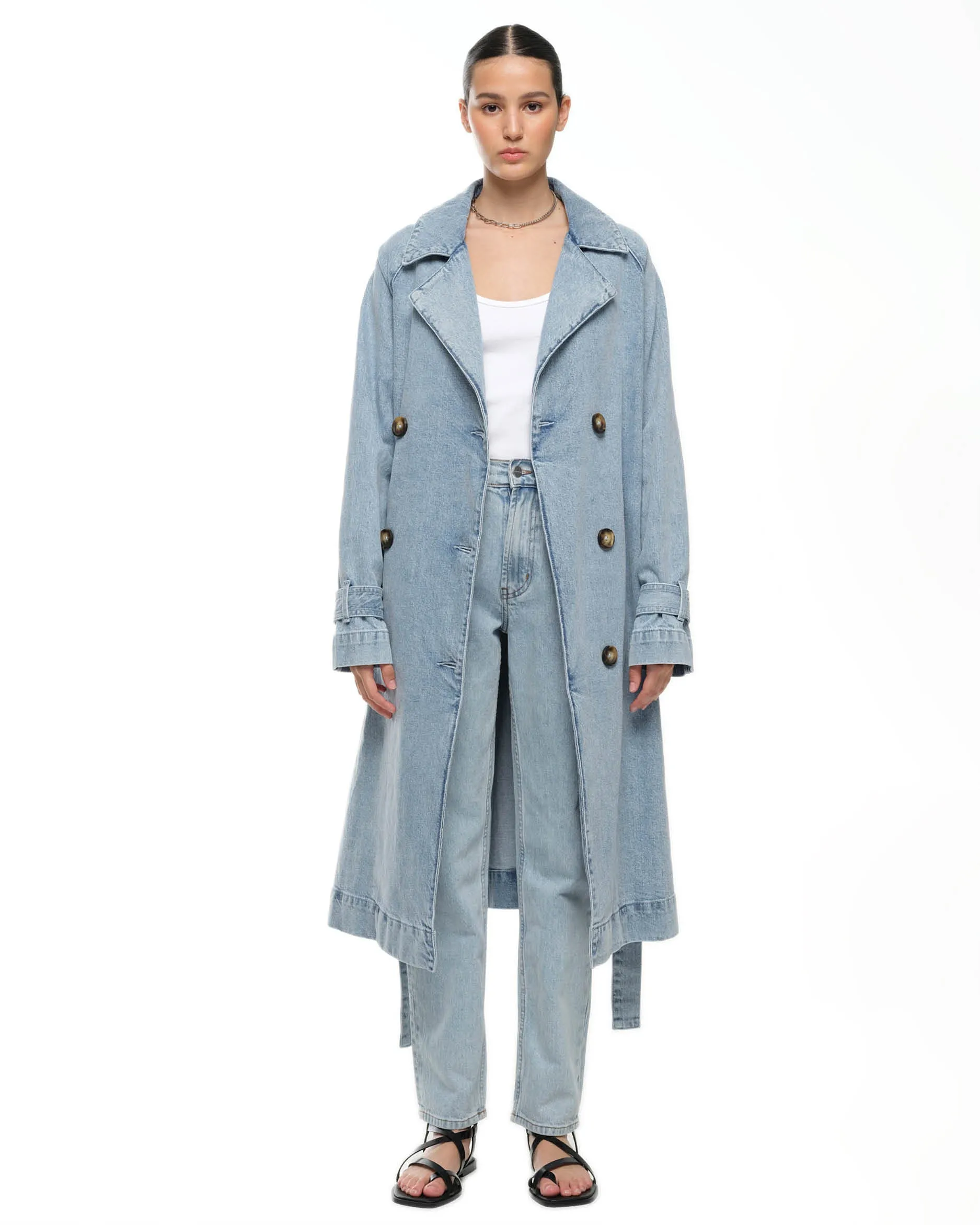 TRENCH COAT - FADED INDIGO