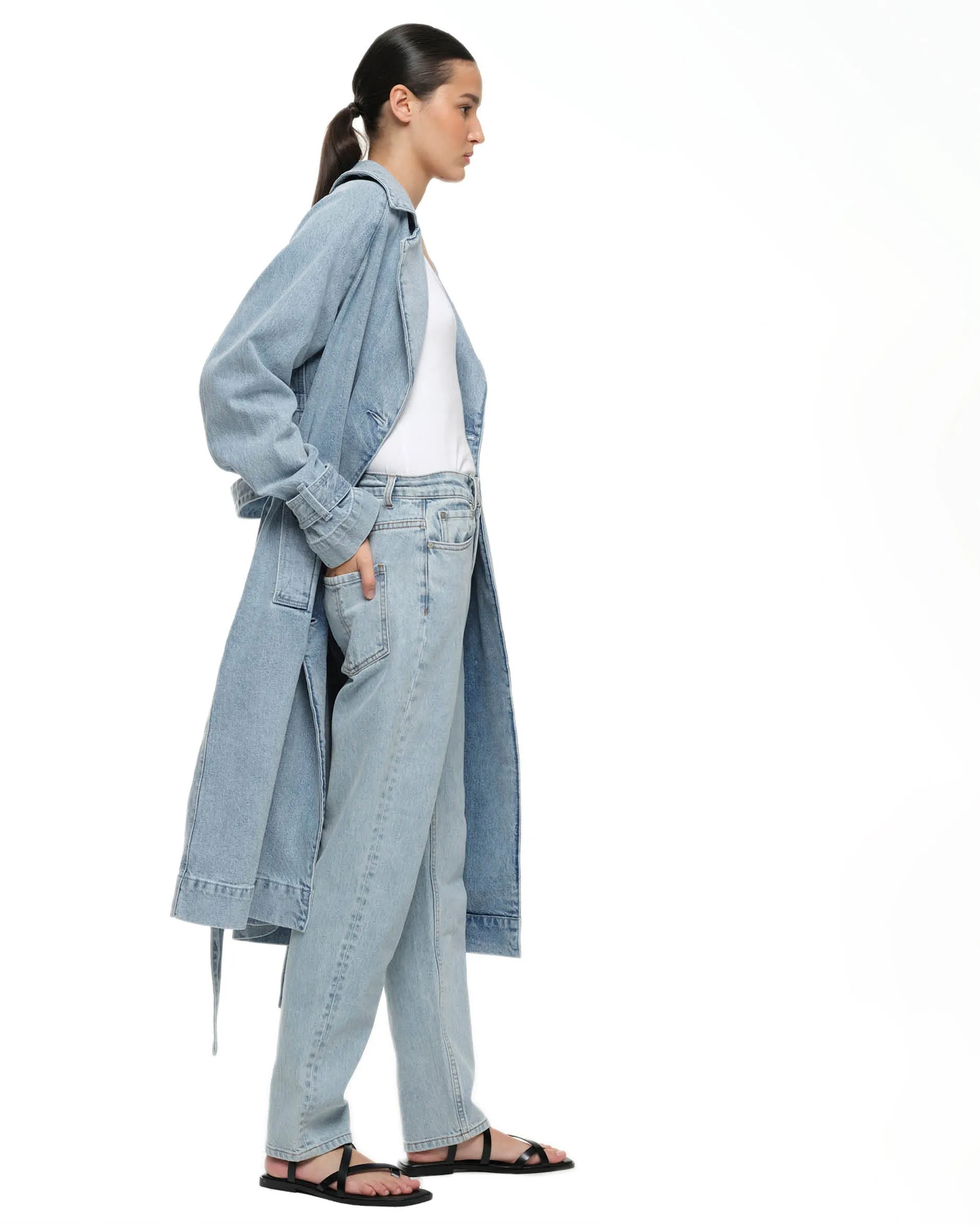 TRENCH COAT - FADED INDIGO