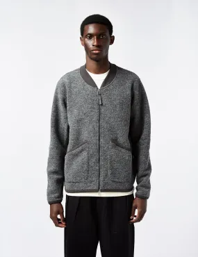 Universal Works Zip Bomber (Wool) - Grey Marl