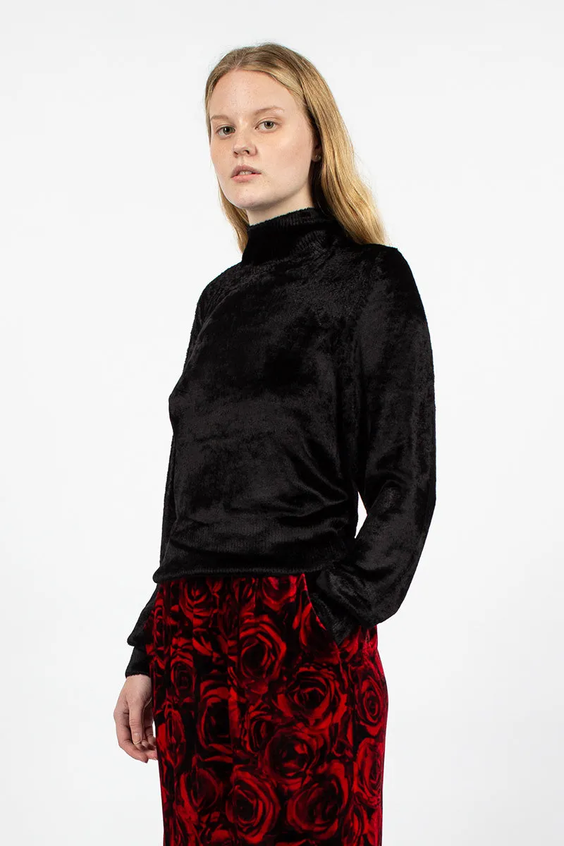 Velvet Effect Jumper Black