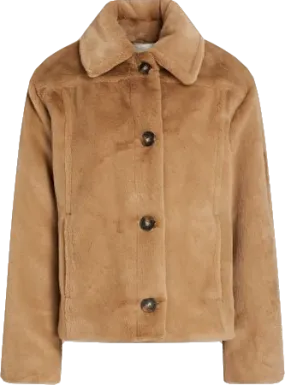 Vince Beige Faux Fur Jacket BNWT UK XS