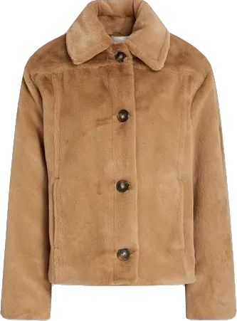 Vince Beige Faux Fur Jacket BNWT UK XS