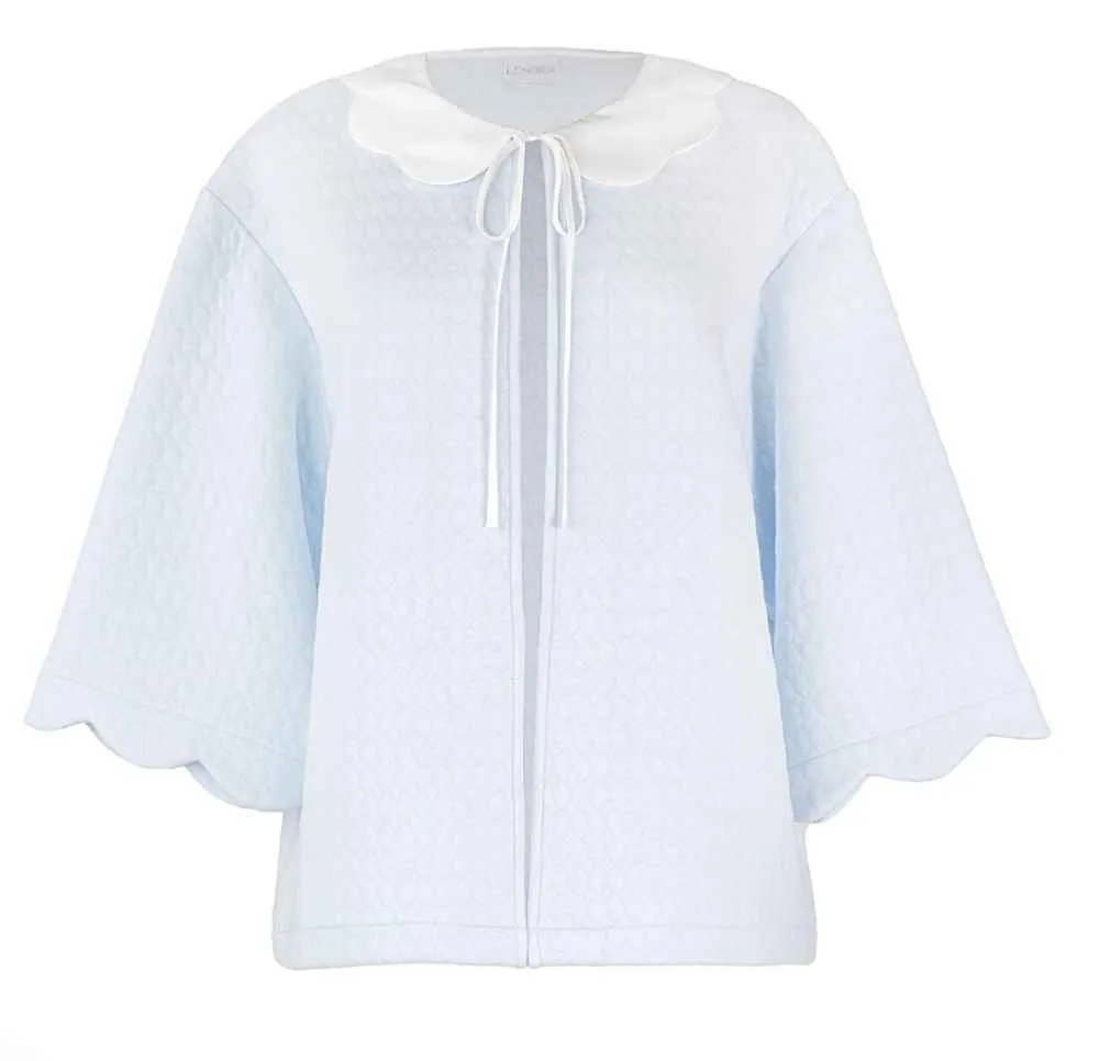 Vivian Cotton Bedjacket- Blue