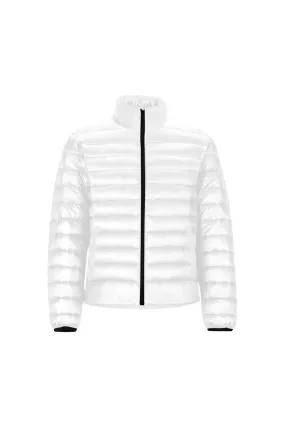 White Unisex Stand Collar Padded Jacket